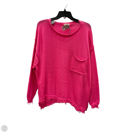 Top Long Sleeve By Easel In Pink, Size: S