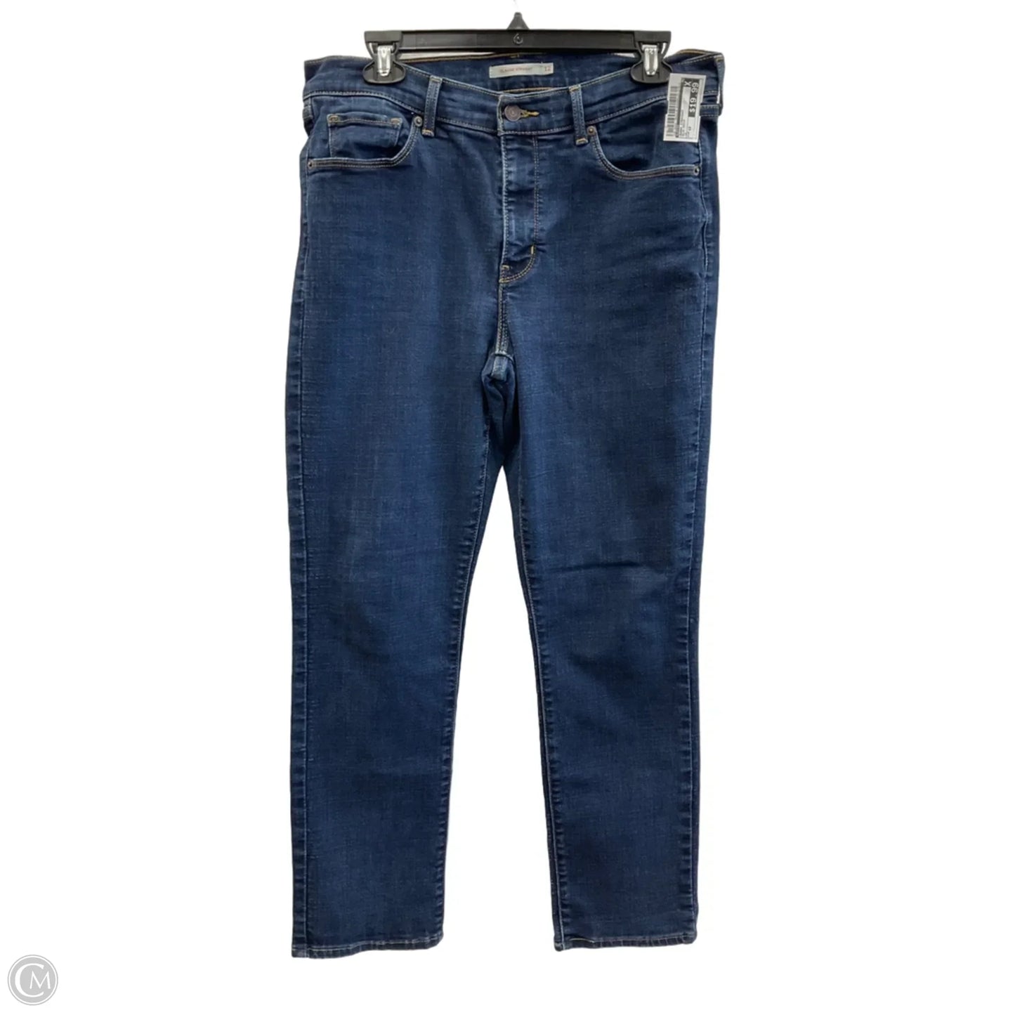 Jeans Straight By Levis In Blue Denim, Size: 12