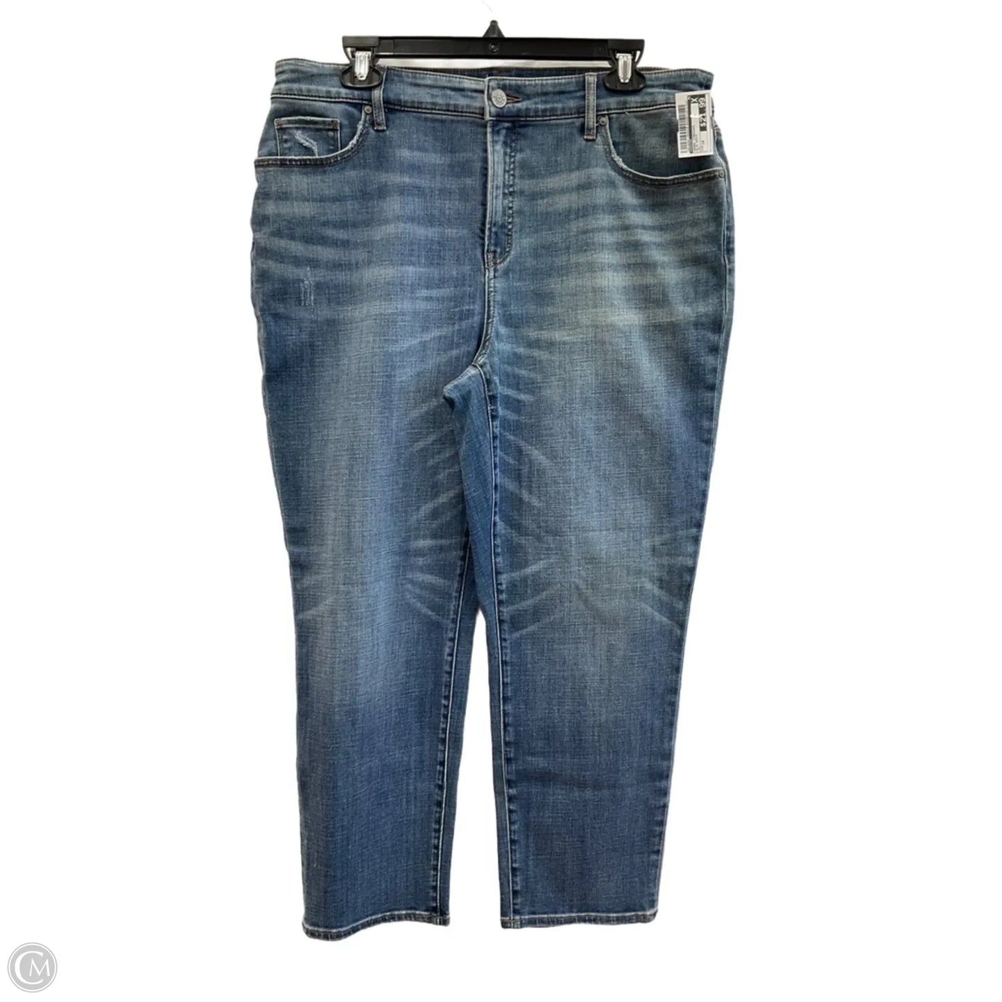 Jeans Straight By Chicos In Blue Denim, Size: 14