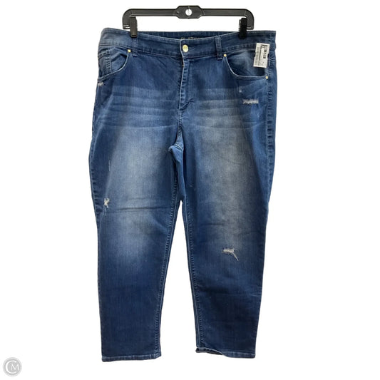 Jeans Straight By Chicos In Blue Denim, Size: 16