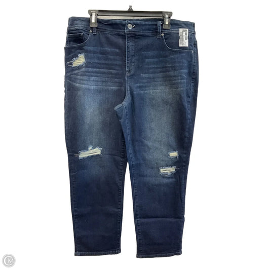 Jeans Straight By Chicos In Blue Denim, Size: 16