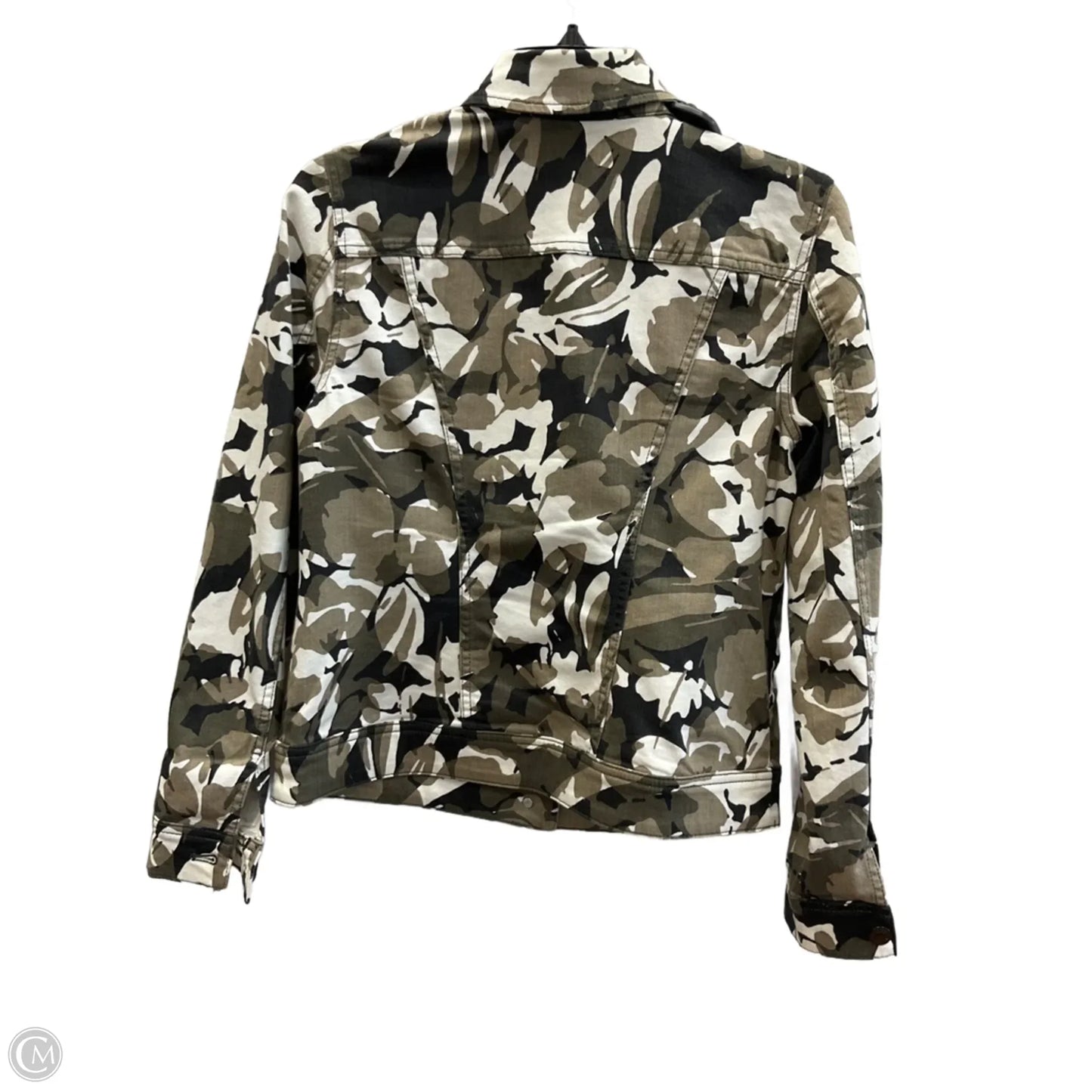 Jacket Denim By Chicos In Camouflage Print, Size: S