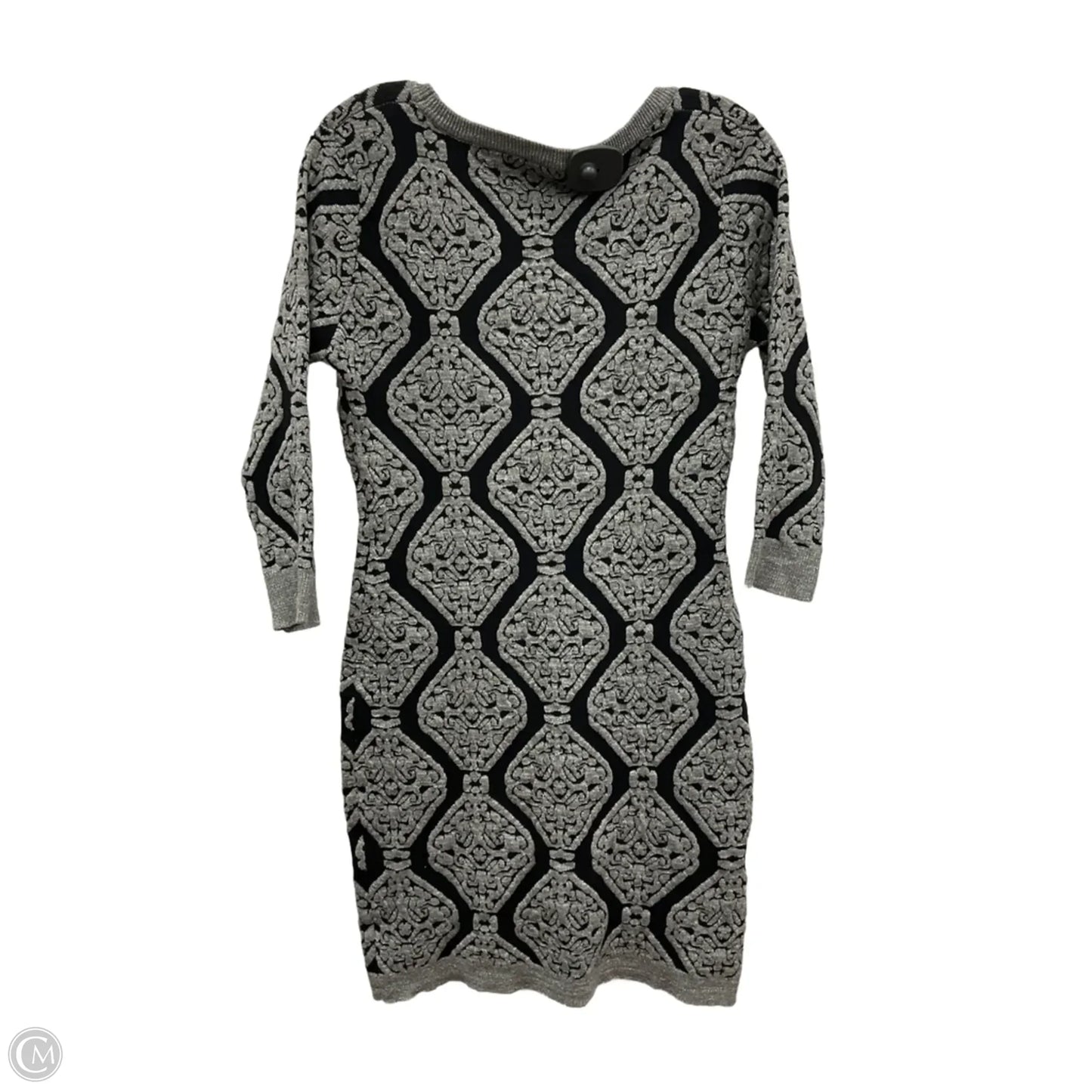 Dress Sweater By Alya In Black & Silver, Size: S