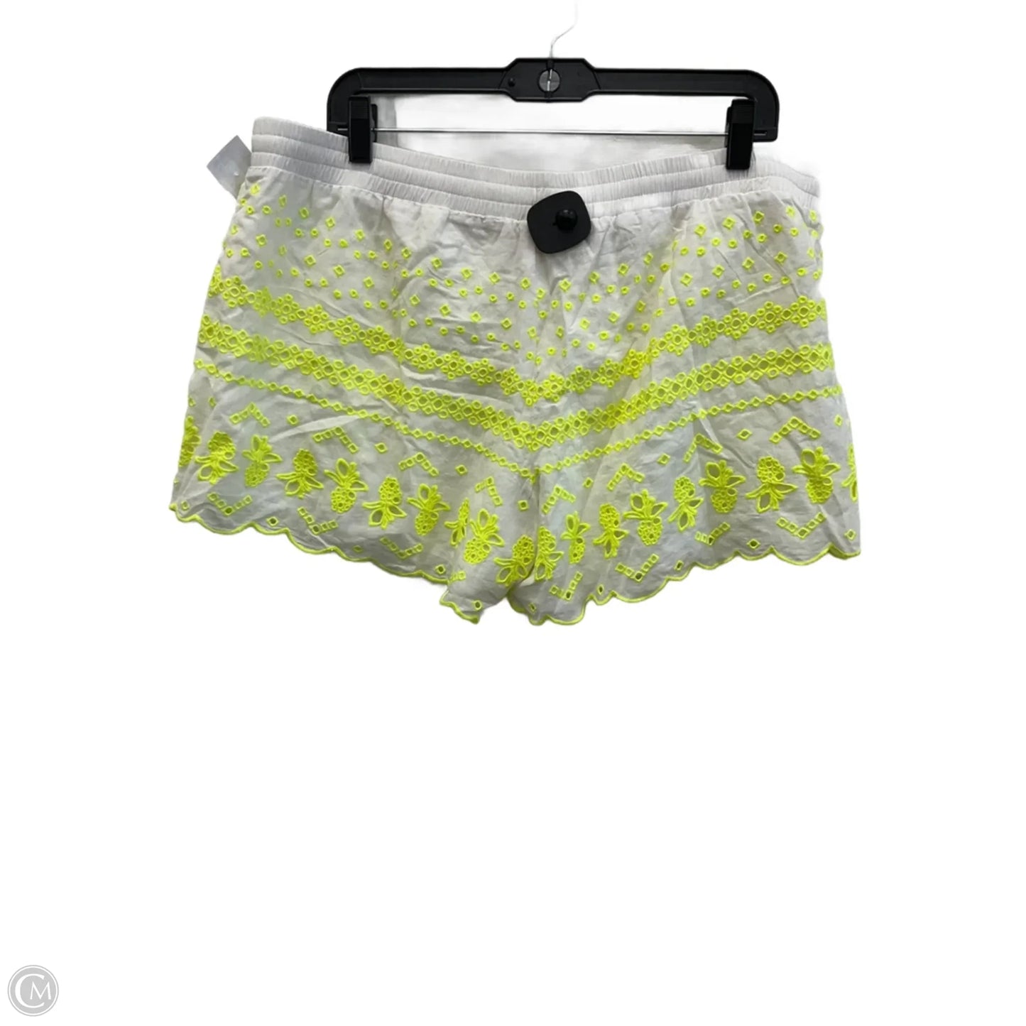 Shorts Designer By Lilly Pulitzer In White & Yellow, Size: Xl