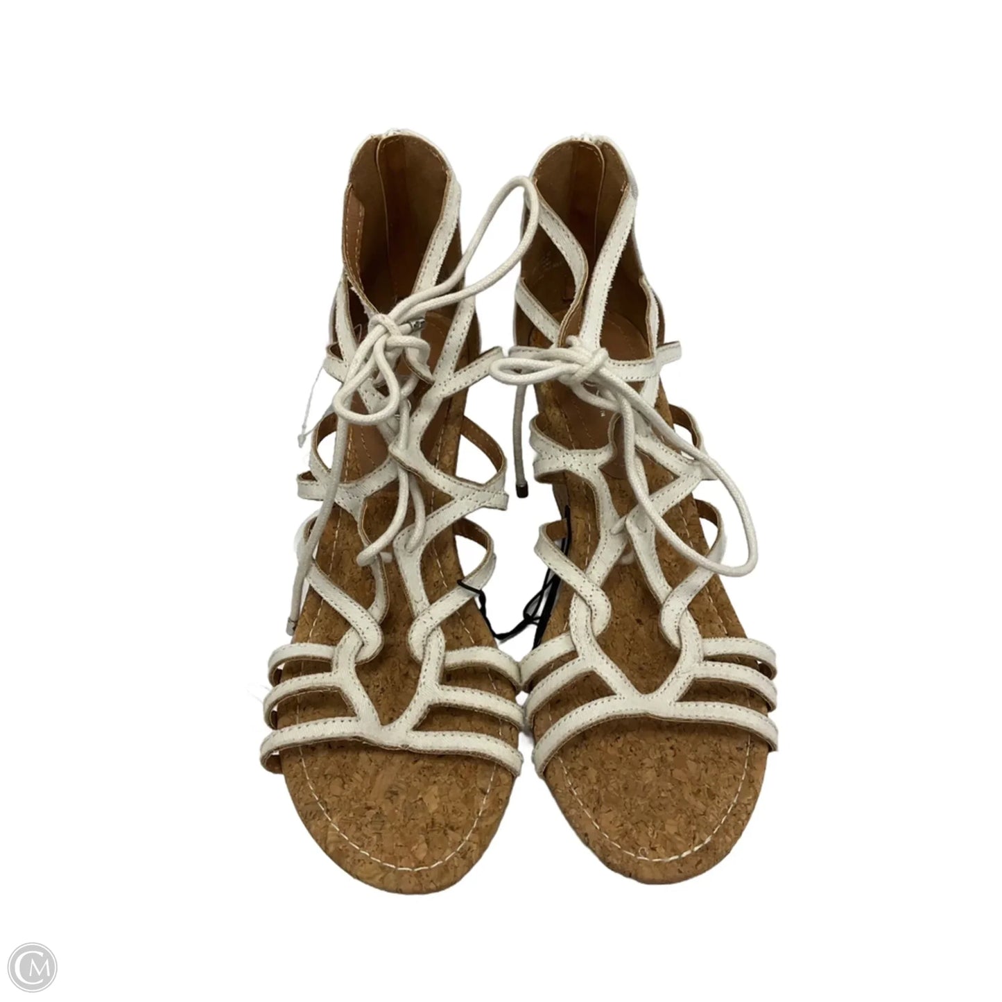 Sandals Heels Wedge By Sugar In White, Size: 10