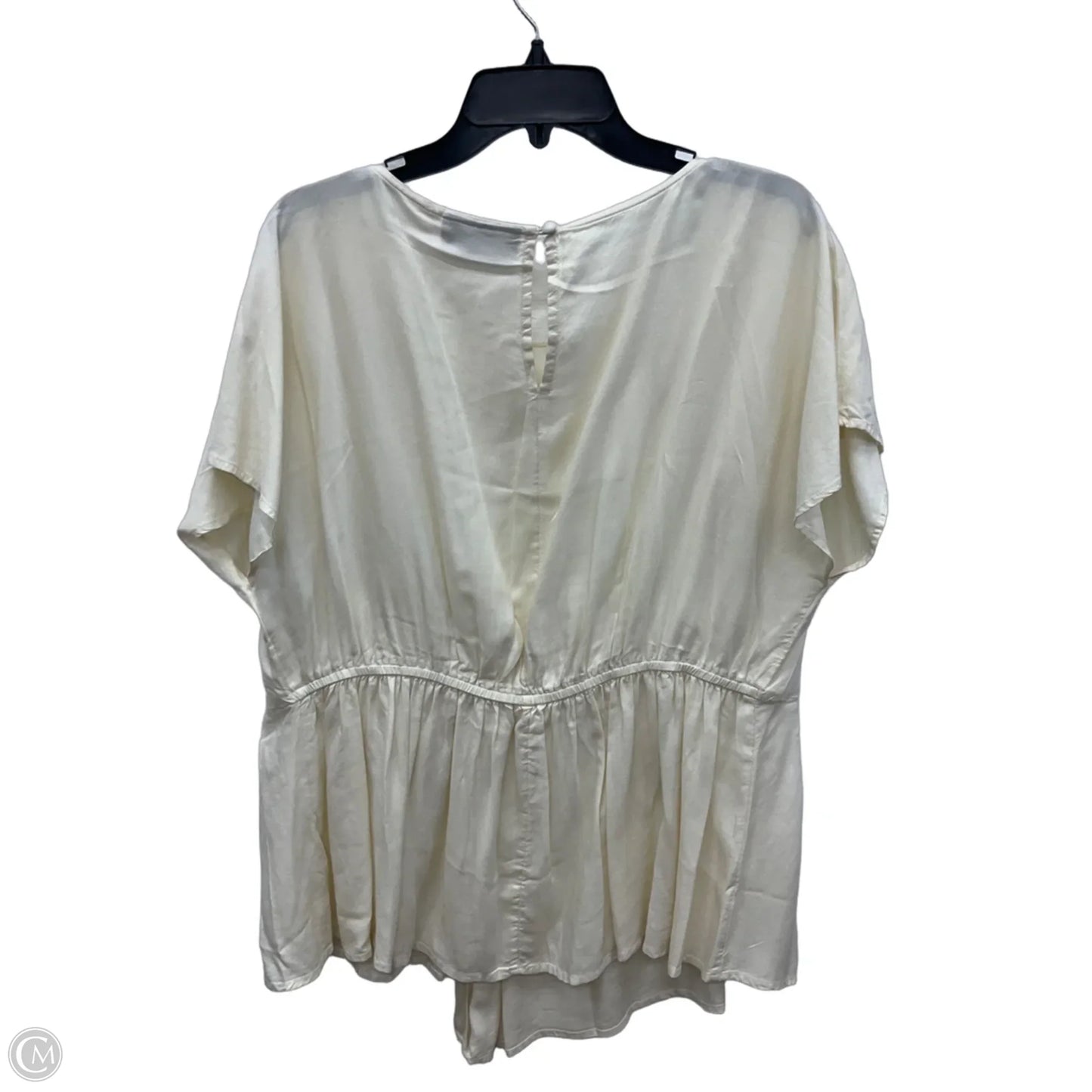 Top Short Sleeve By Lane Bryant In Cream, Size: 14