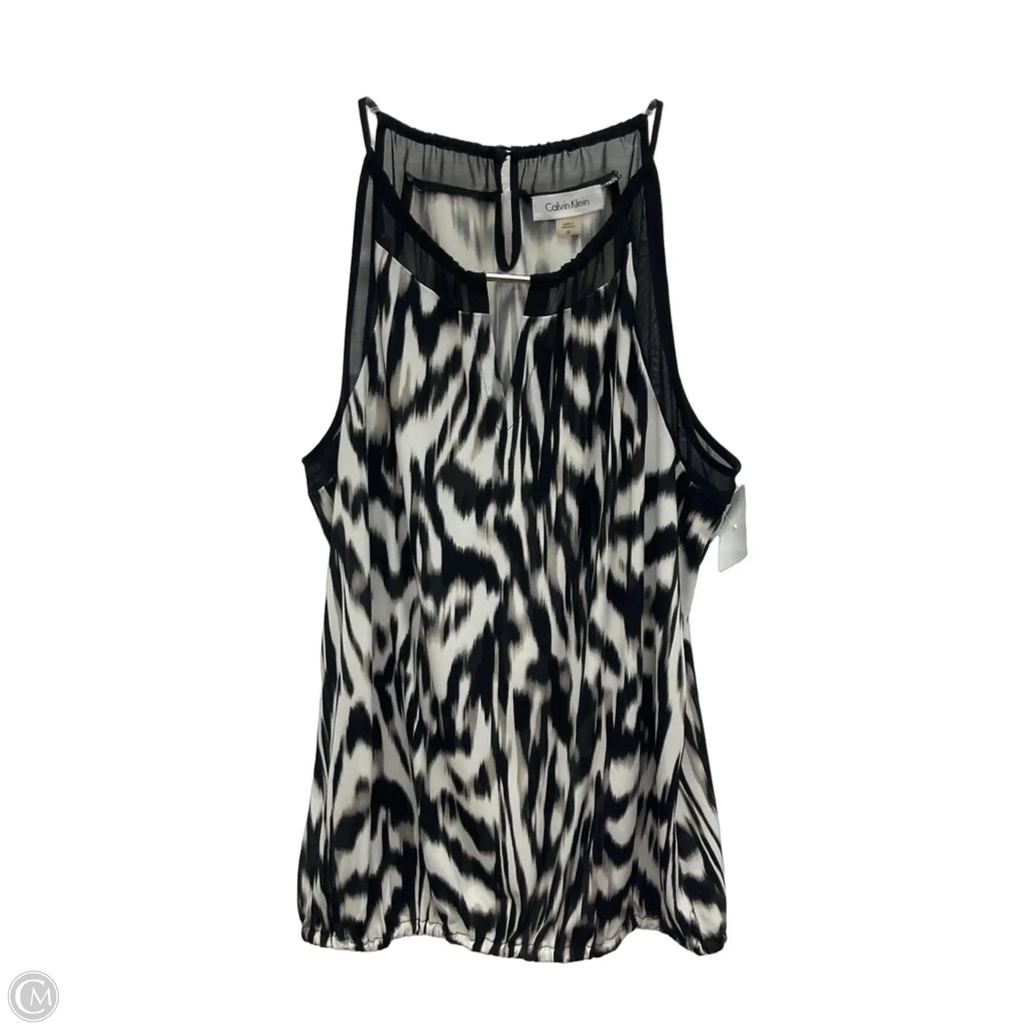 Top Sleeveless By Calvin Klein In Zebra Print, Size: M