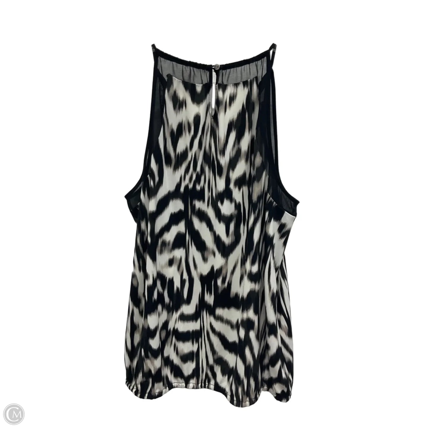 Top Sleeveless By Calvin Klein In Zebra Print, Size: M