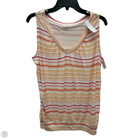 Top Sleeveless By Loft In Orange & Pink, Size: S
