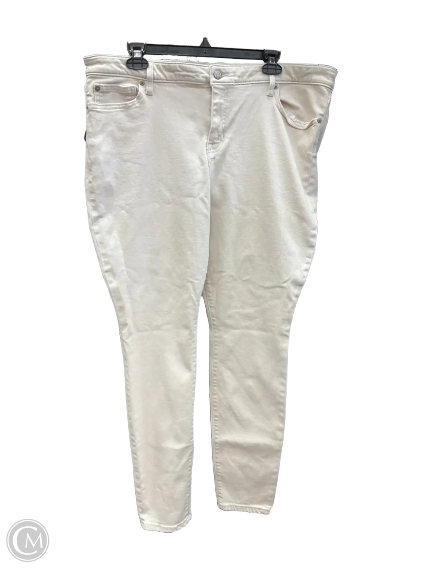 Jeans Skinny By Gap In White Denim, Size: 18