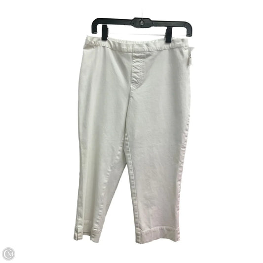 Capris By Isaac Mizrahi Live Qvc In White, Size: 10