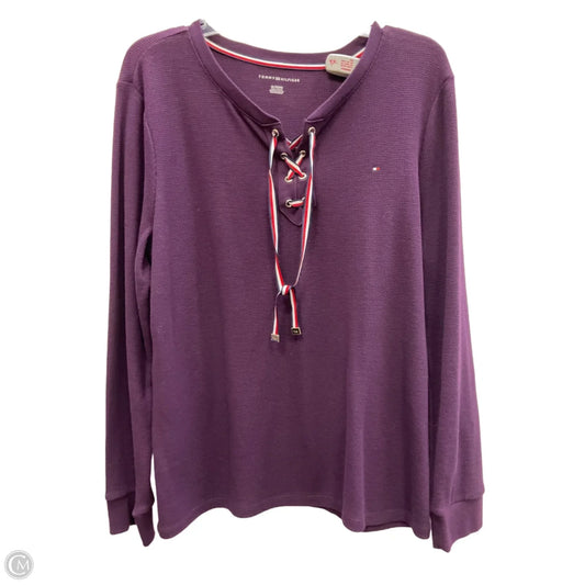 Top Long Sleeve By Tommy Hilfiger In Maroon, Size: Xl
