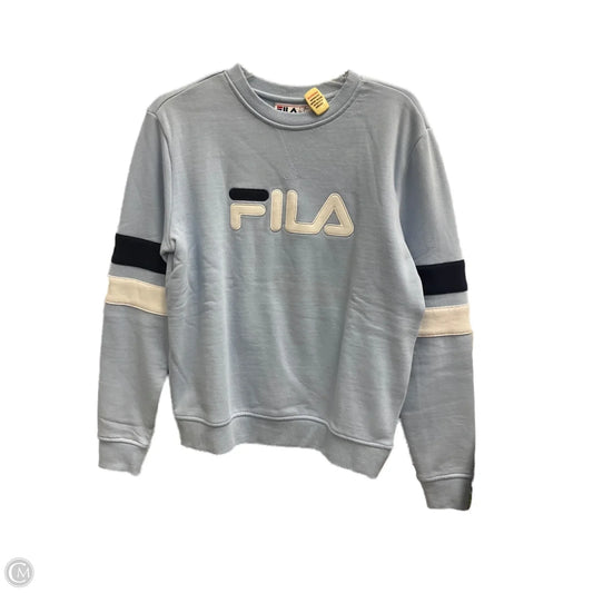Athletic Top Long Sleeve Collar By Fila In Blue, Size: S