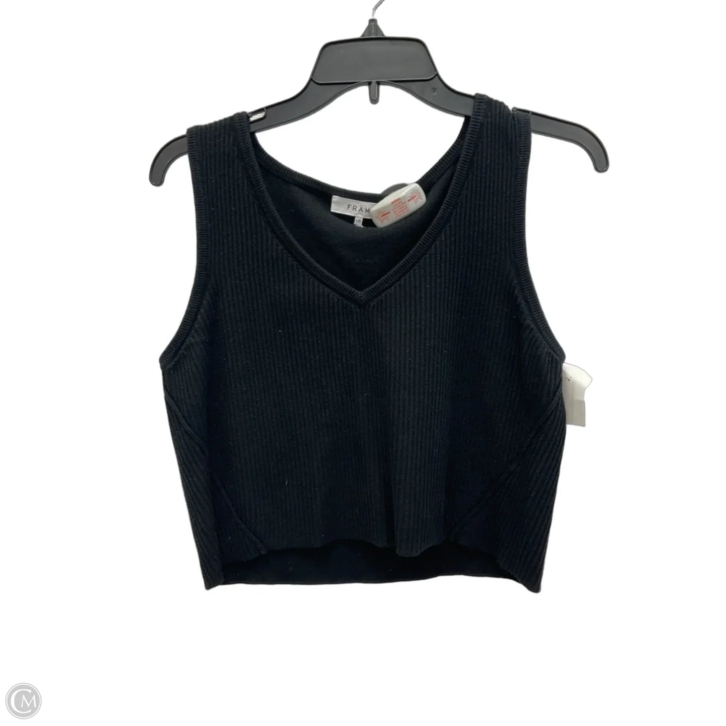 Top Sleeveless By Frame In Black, Size: L