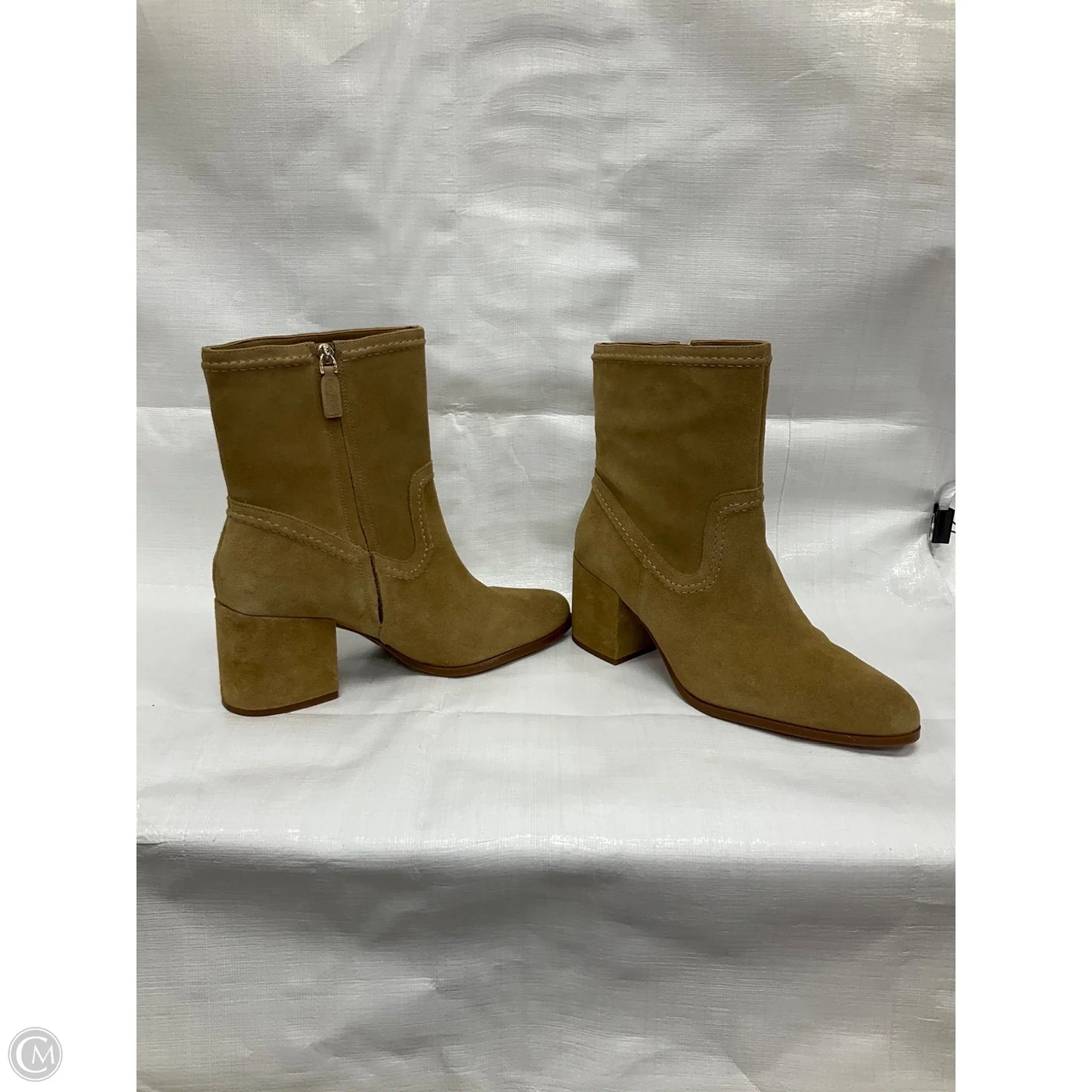 Boots Ankle Heels By Vince Camuto In Beige, Size: 12