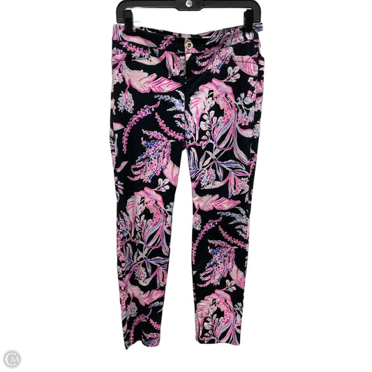 Pants Designer By Lilly Pulitzer In Black & Pink, Size: 4