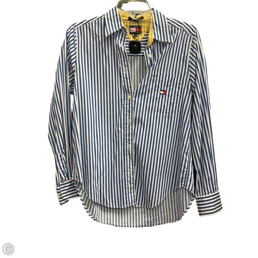 Blouse Long Sleeve By Tommy Hilfiger In Blue, Size: 4