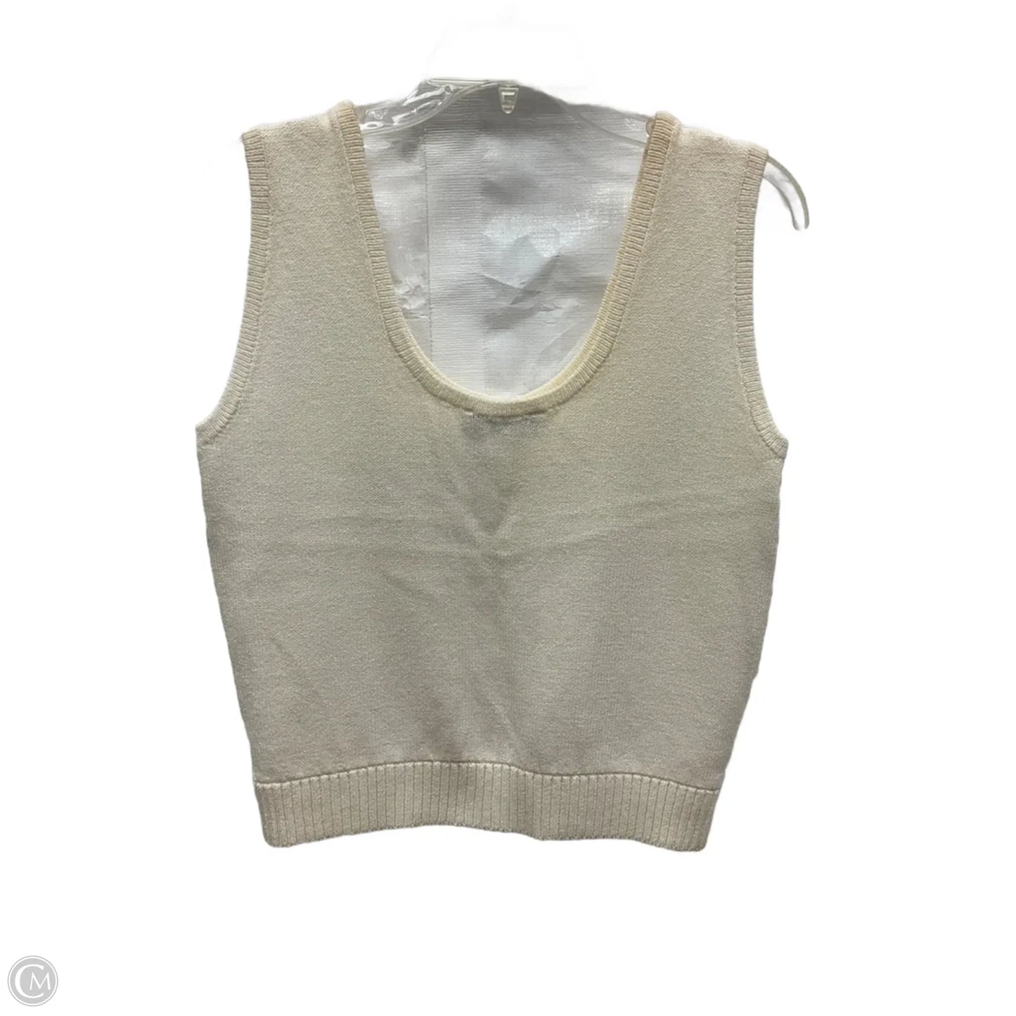 Top Sleeveless Luxury Designer By St John Collection In White, Size: L