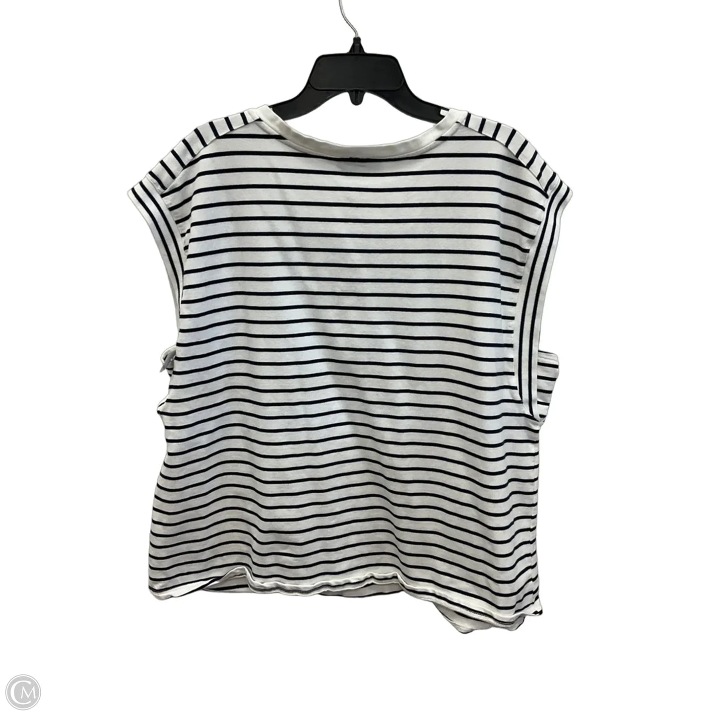 Top Short Sleeve By Skies Are Blue In Blue & White, Size: 2x