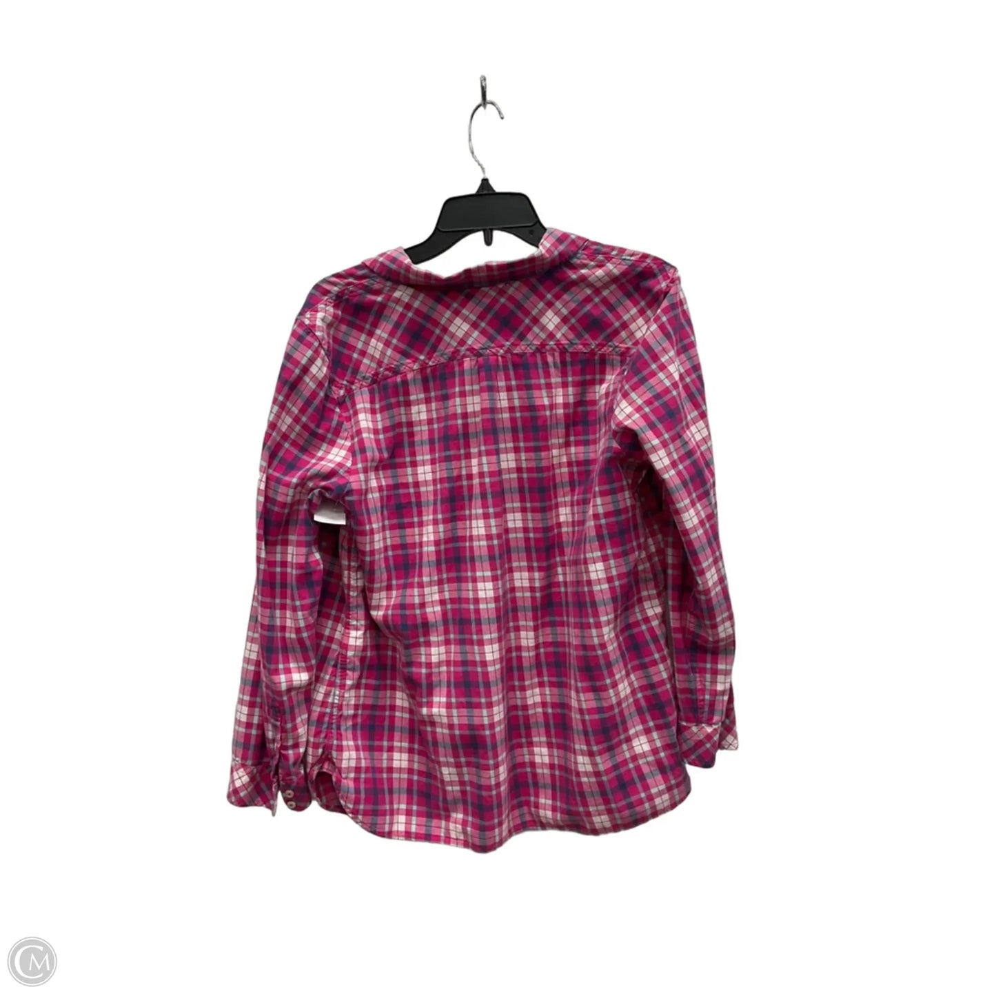Blouse Long Sleeve By Talbots In Pink & White, Size: Xlp