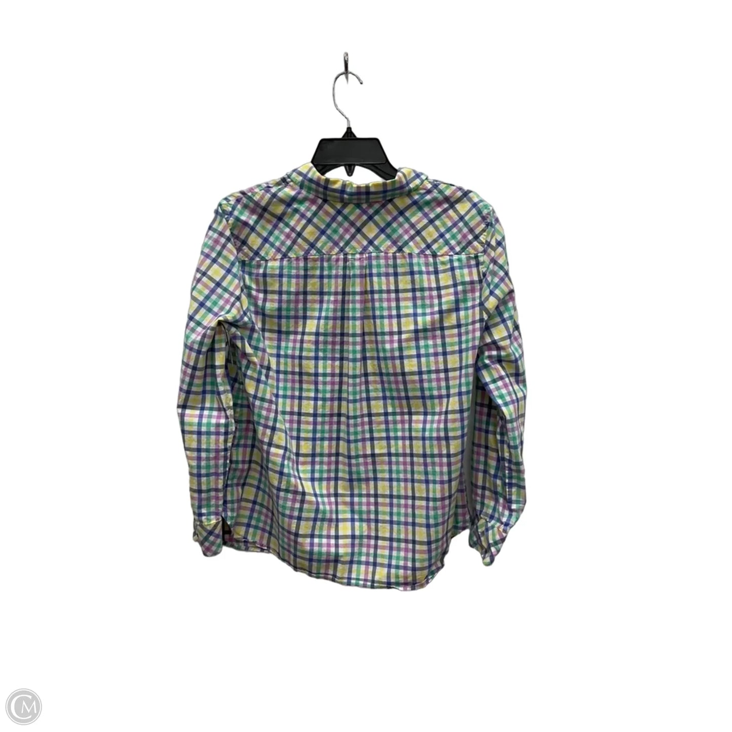 Blouse Long Sleeve By Talbots In Blue & Green, Size: Lp