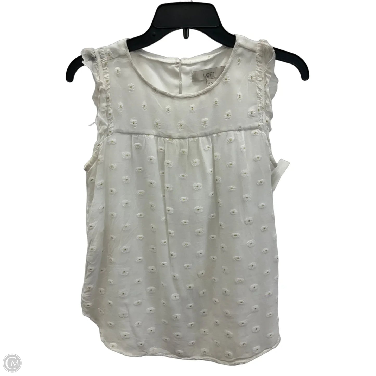 Top Sleeveless By Loft In White, Size: Sp