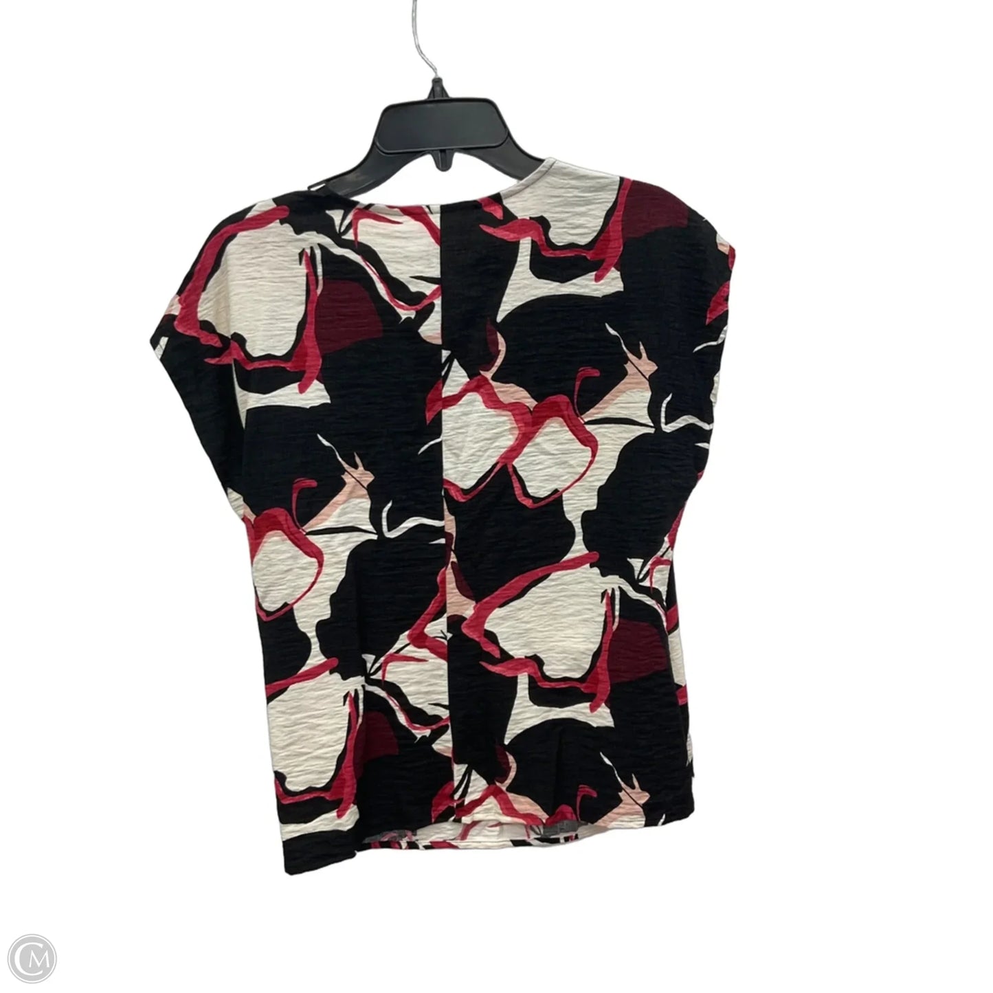 Top Short Sleeve By Nine West In Black & Pink, Size: L