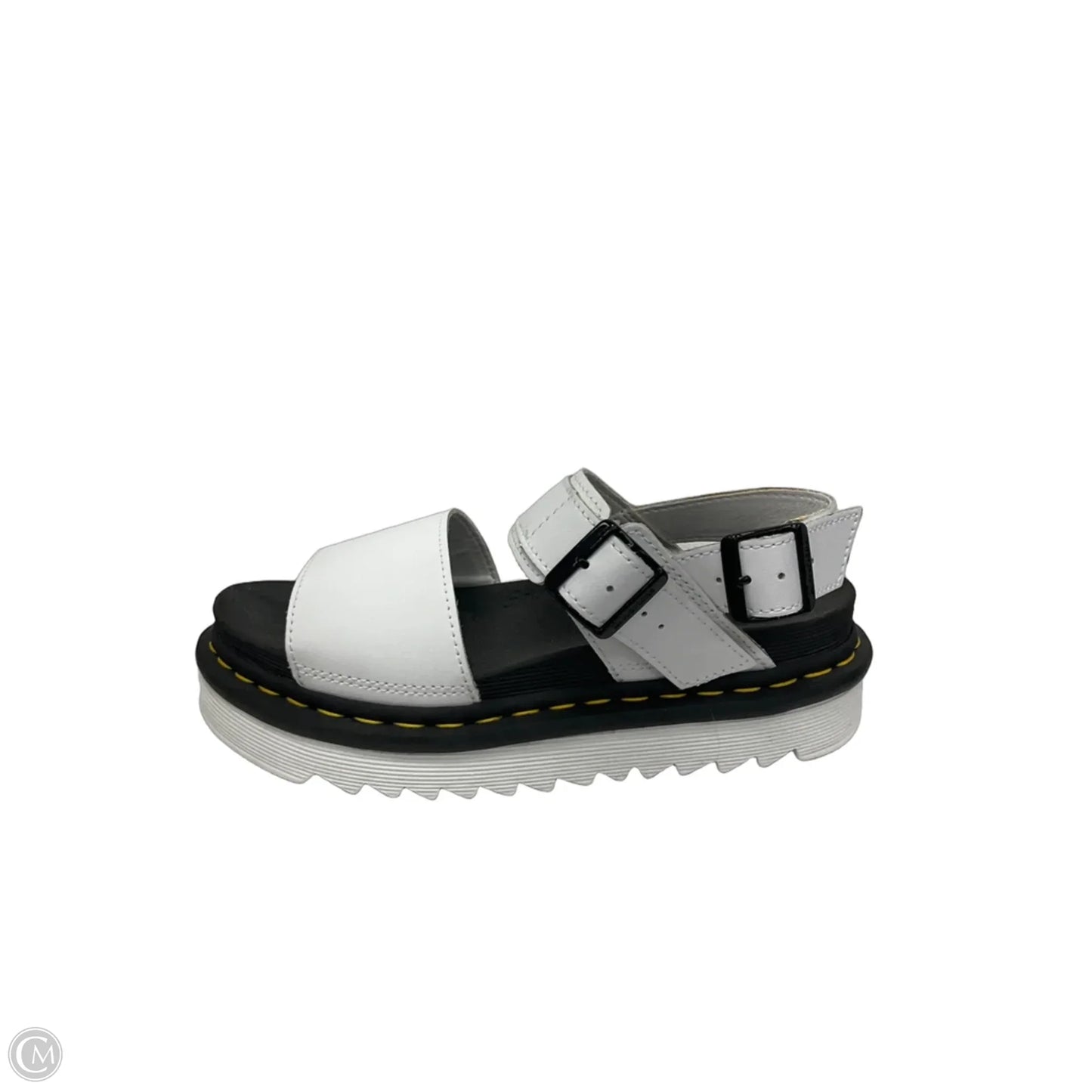 Sandals Flats By Dr Martens In Black & White, Size: 6