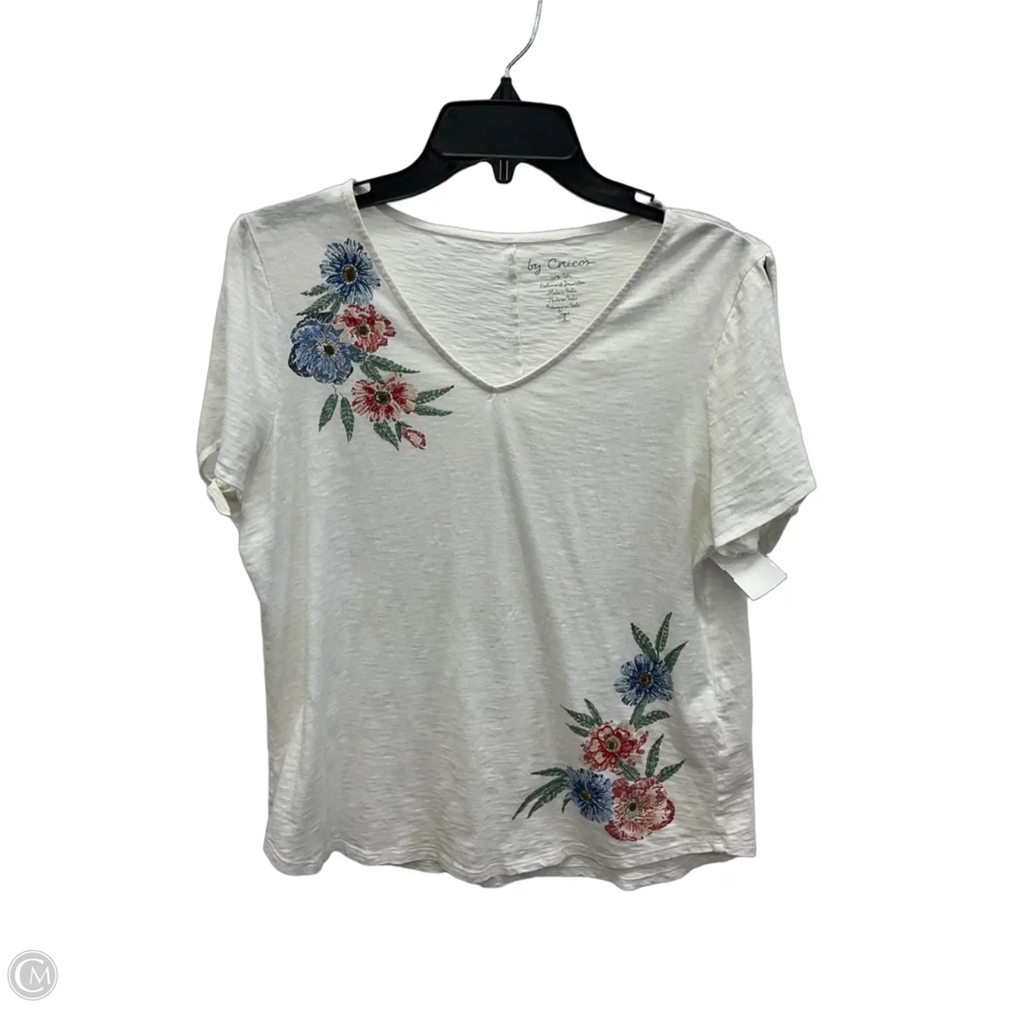 Top Short Sleeve By Chicos In White, Size: S