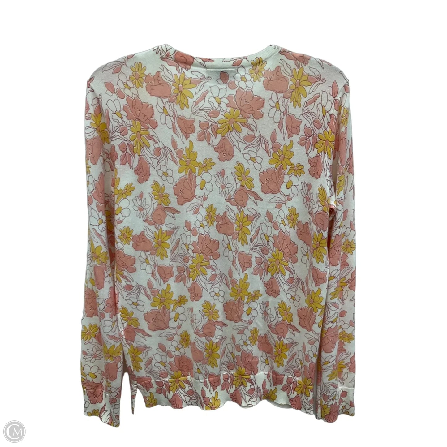 Cardigan By Loft In Pink & Yellow, Size: M
