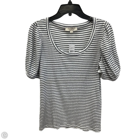 Top Short Sleeve By Loft In Black & White, Size: M