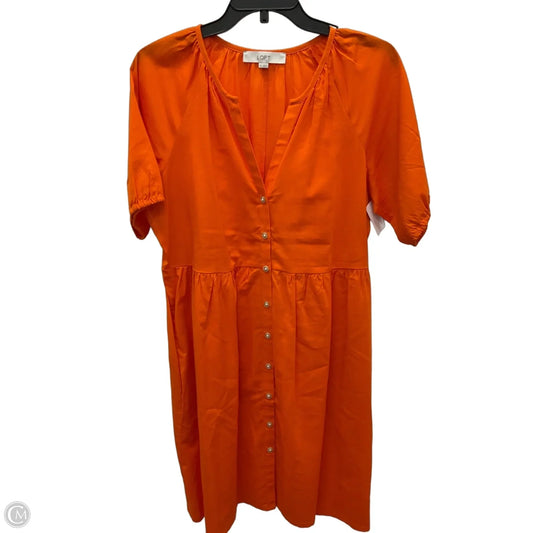Dress Casual Midi By Loft In Orange, Size: M