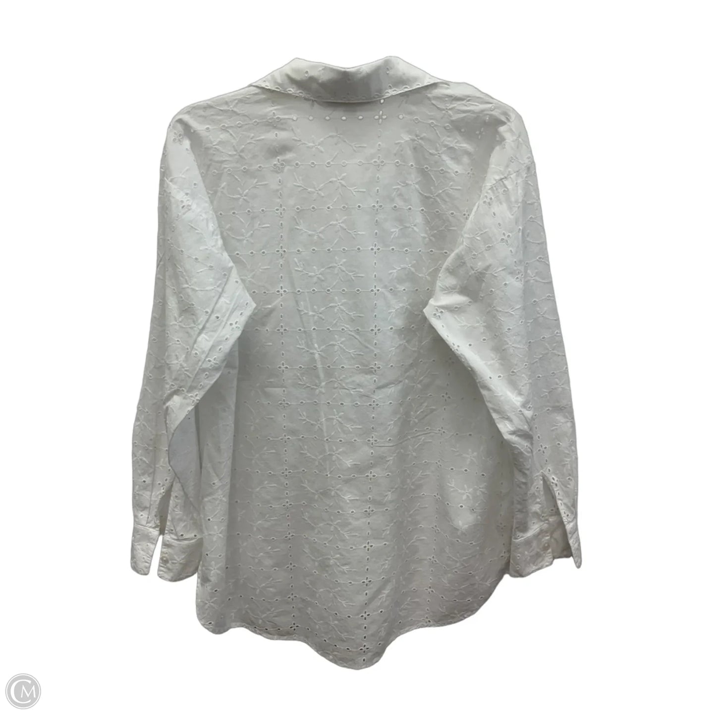 Blouse Long Sleeve By Loft In White, Size: S