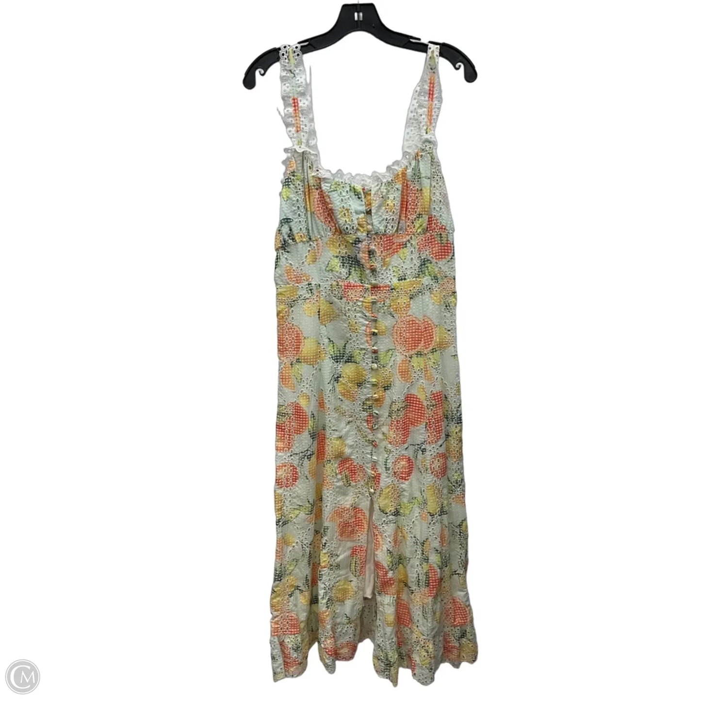 Dress Casual Maxi By Anthropologie In Green & Yellow, Size: L