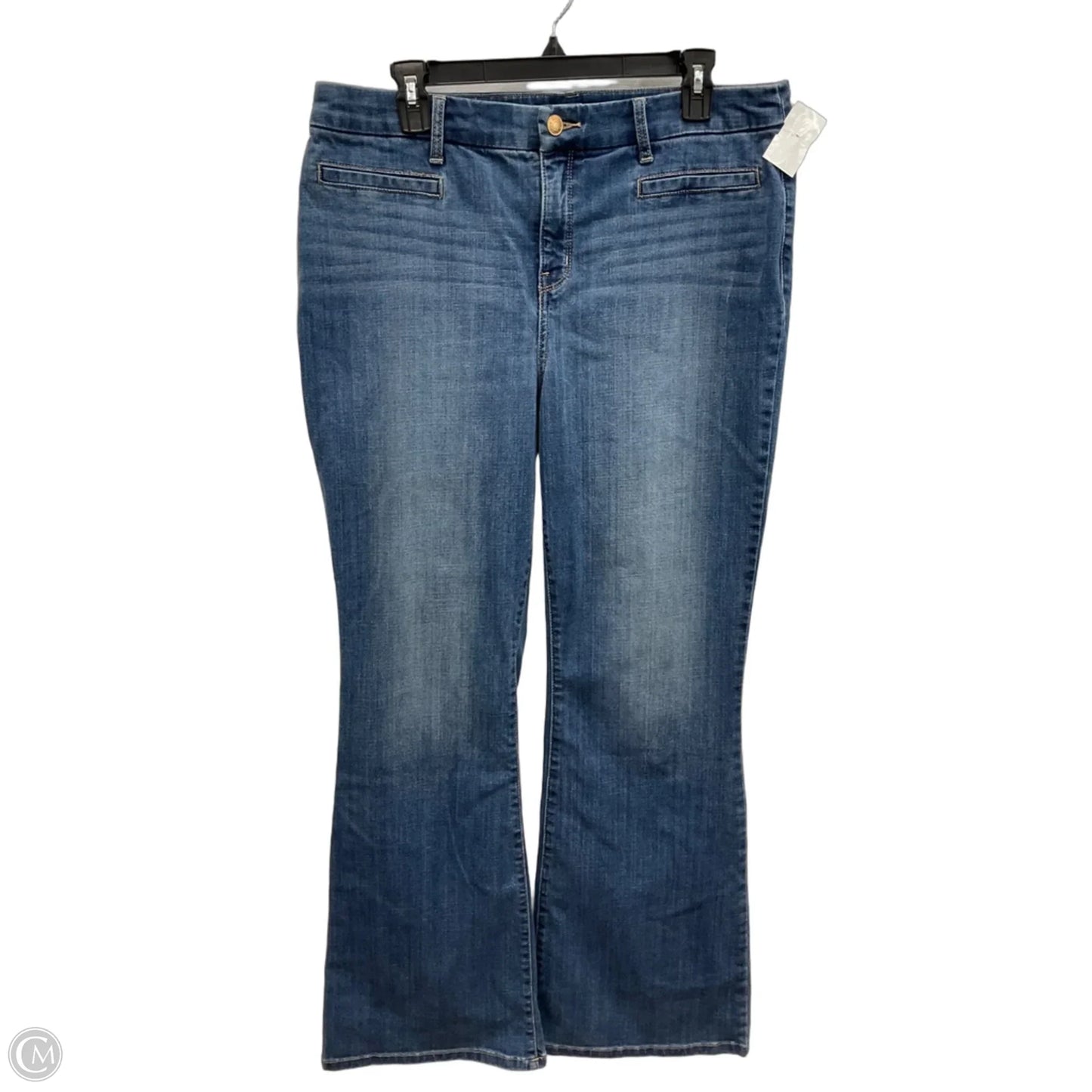 Jeans Flared By Chicos In Blue Denim, Size: 12