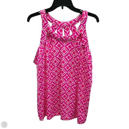 Top Sleeveless By Lulu B In Pink & White, Size: 1x