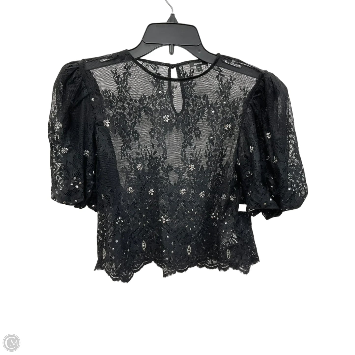 Top Short Sleeve By Express In Black, Size: Xs