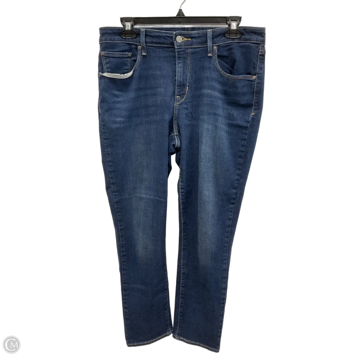 Jeans Skinny By Levis In Blue Denim, Size: 14