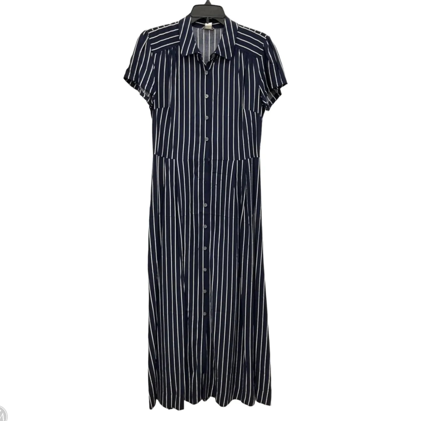 Dress Casual Midi By J. Crew In Blue & White, Size: S