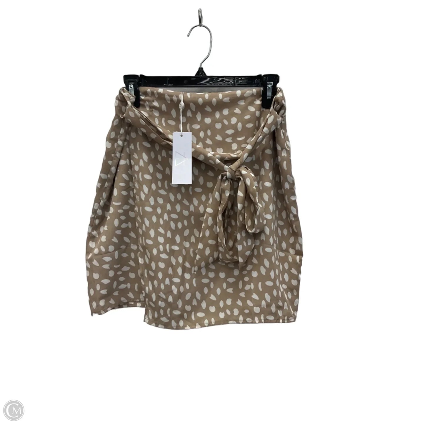 Skirt Midi By Sage In Tan & White, Size: L