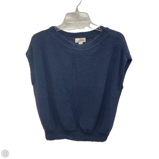 Top Short Sleeve By Loft In Navy, Size: Lp