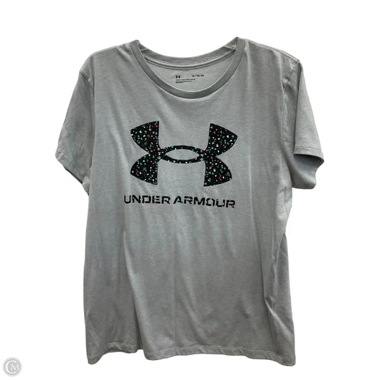 Athletic Top Short Sleeve By Under Armour In Black & Grey, Size: Xl
