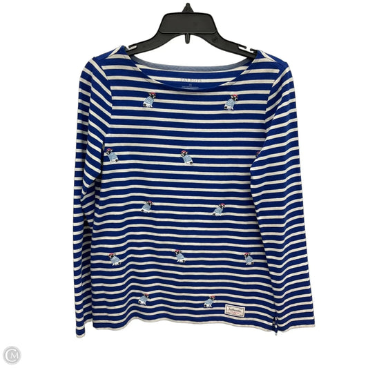 Top Long Sleeve By Talbots In Blue & White, Size: Xs