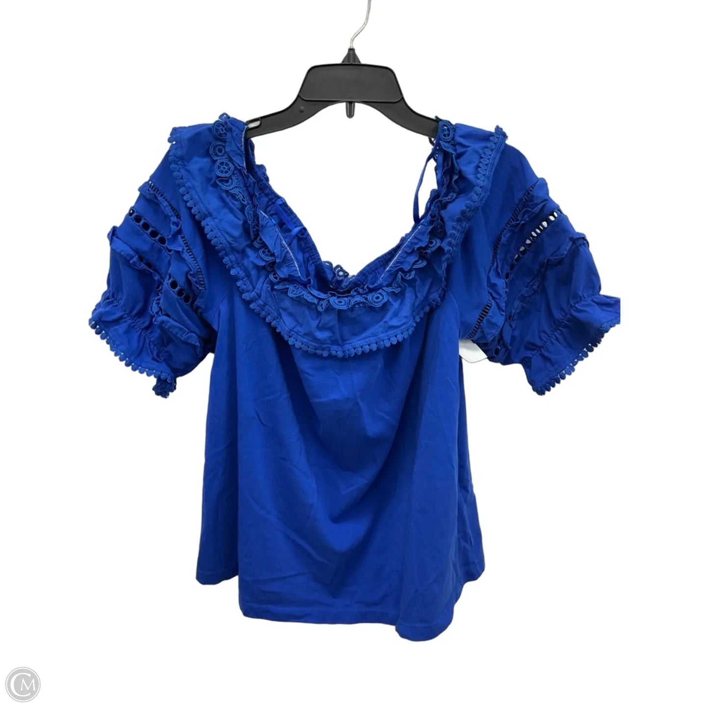 Top Short Sleeve Designer By Lilly Pulitzer In Blue, Size: Xl