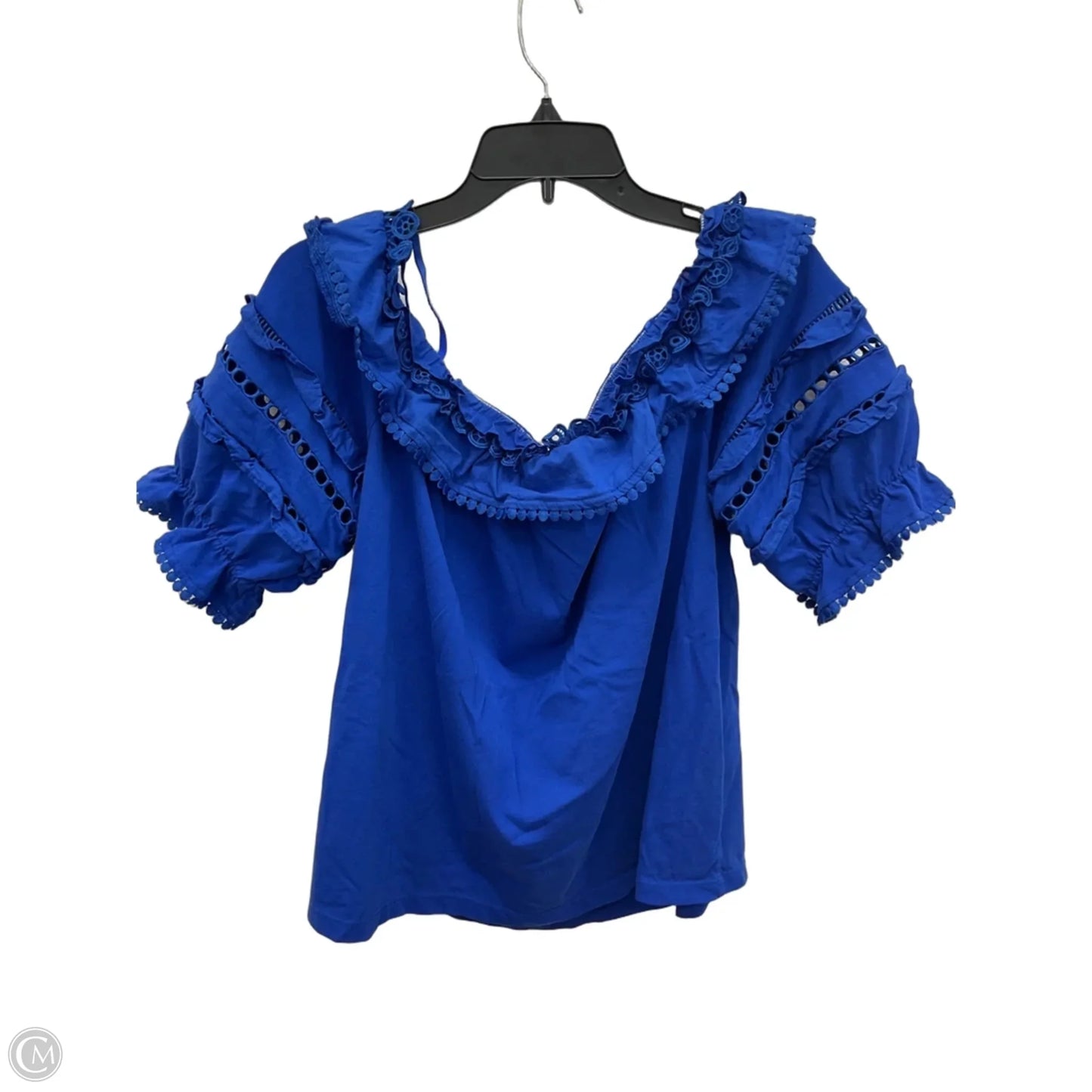 Top Short Sleeve Designer By Lilly Pulitzer In Blue, Size: Xl
