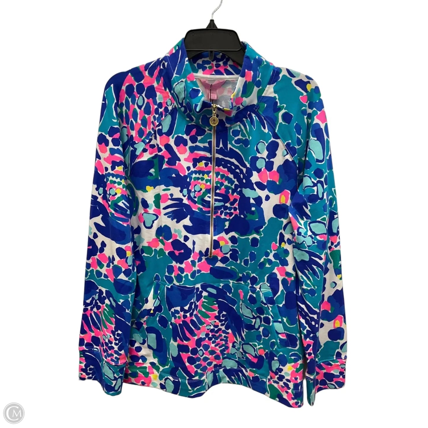 Top Long Sleeve Designer By Lilly Pulitzer In Blue & Pink, Size: Xl