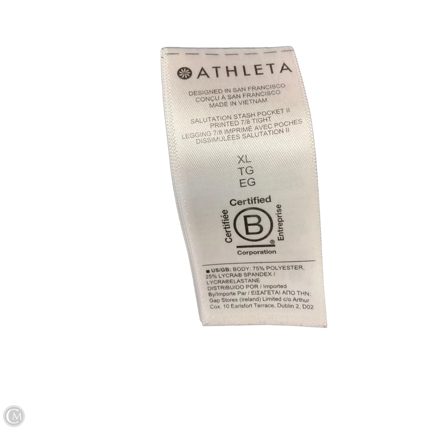Athletic Capris By Athleta In Black & Blue, Size: Xl