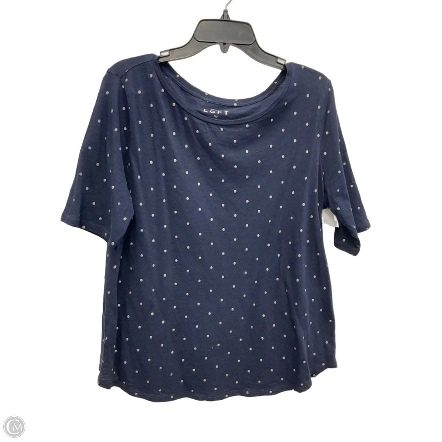 Top Short Sleeve By Loft In Blue & Grey, Size: Xl