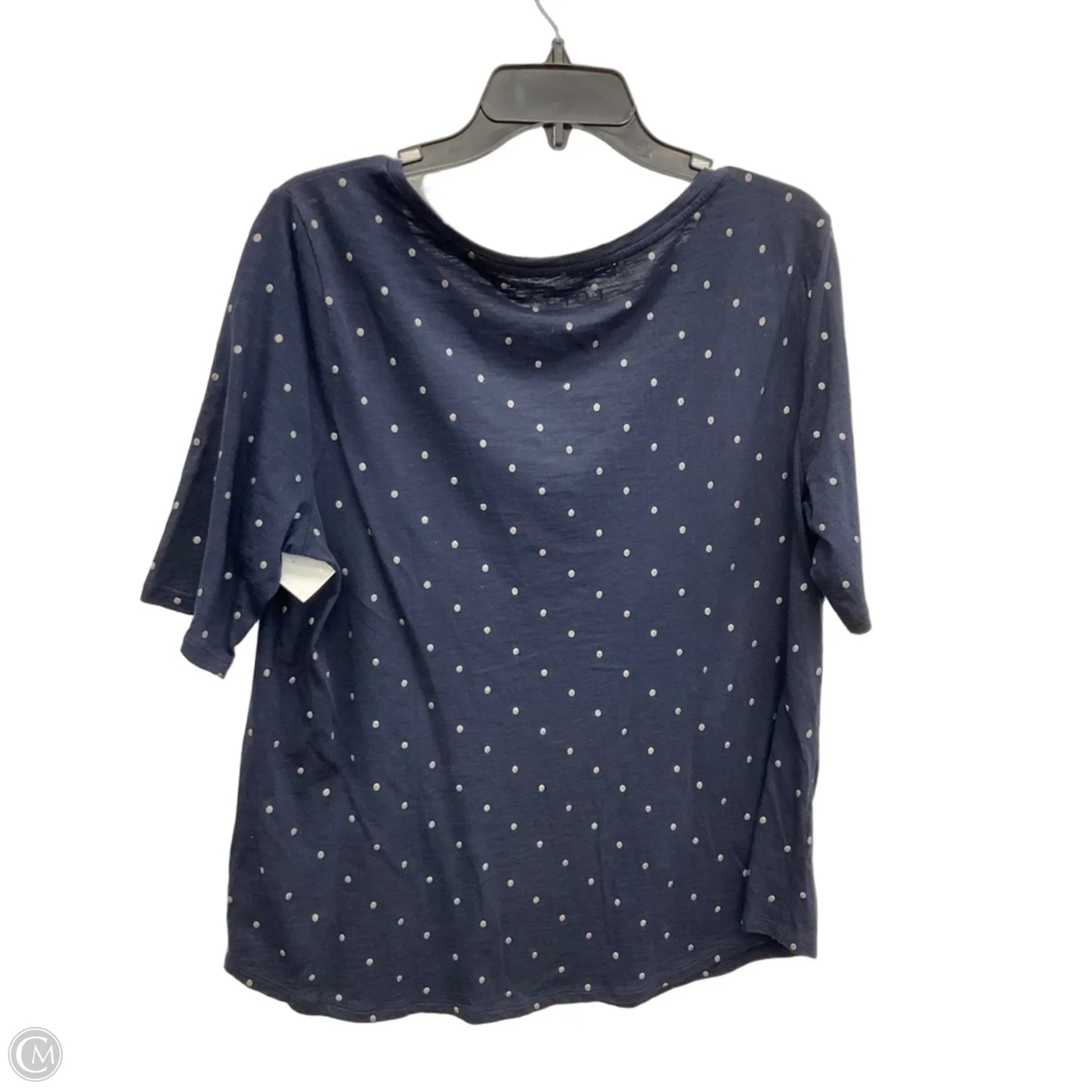Top Short Sleeve By Loft In Blue & Grey, Size: Xl