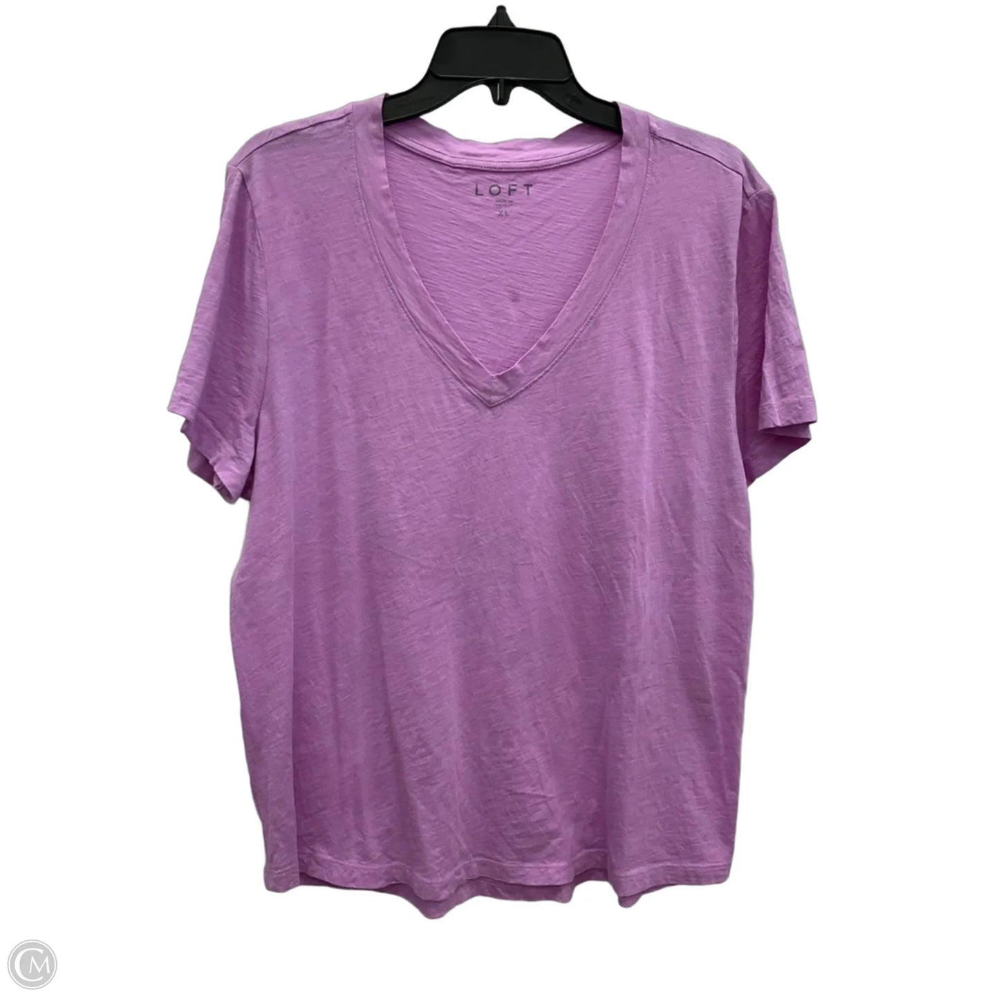 Top Short Sleeve Basic By Loft In Purple, Size: Xl